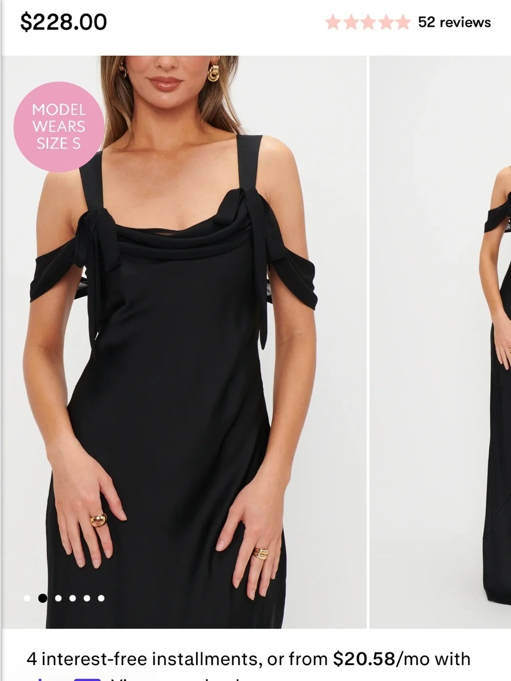 Show Me Your MuMu Black Maxi Dress with Shoulder Tie Straps - Picture 2 of 4